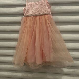 Pink Tulle Party Dress with Sequin Bodice. Size 6 -9,